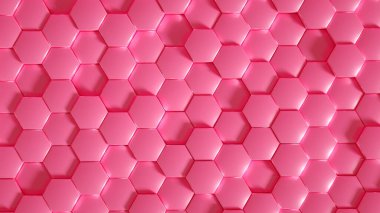 Geometri altıgen arkaplanı. 3d illüstrasyon, 3d canlandırma.