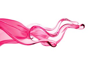 Bir tutam pembe sıvı. 3d illüstrasyon, 3d canlandırma.