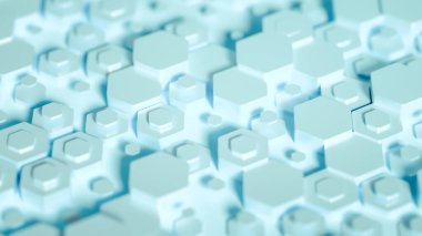 Geometri altıgen arkaplanı. 3d illüstrasyon, 3d canlandırma.