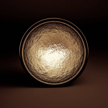 Güzel bir hediye paketi, siyah arka planda altın sarısı. 3d illüstrasyon, 3d canlandırma.