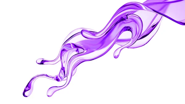 Una Spruzzata Liquido Viola Denso Illustrazione Rendering — Foto Stock