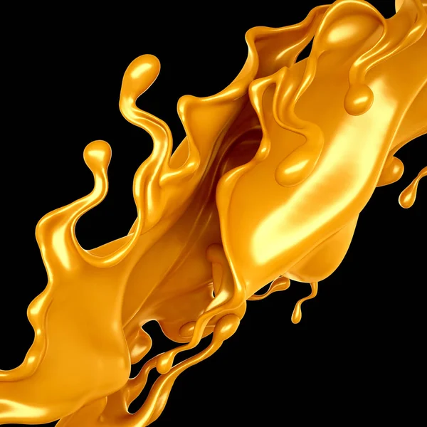 Caramel Splash Illustration Rendering — Stock Photo, Image