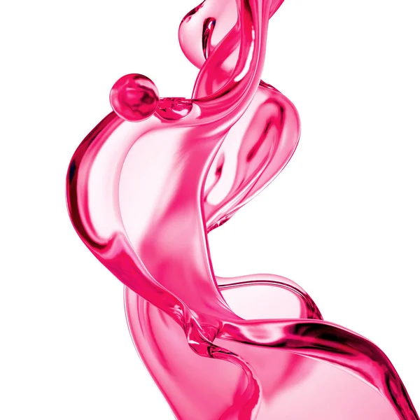 Una Spruzzata Liquido Rosa Denso Illustrazione Rendering — Foto Stock