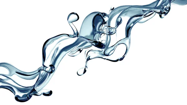 Splash Clear Blue Liquid Water Illustration Rendering — Stock Photo, Image