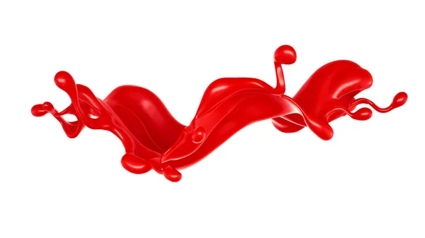 Una Spruzzata Liquido Rosso Denso Illustrazione Rendering — Foto Stock