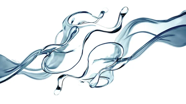 Splash Clear Blue Liquid Water Illustration Rendering — Stock Photo, Image