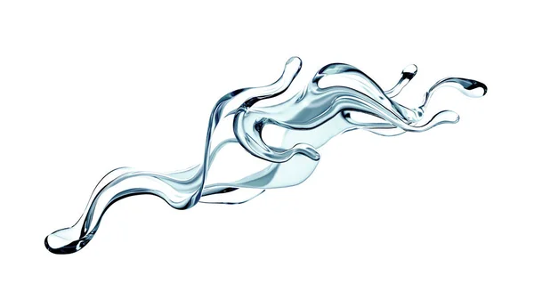 Splash Klarblå Vätska Vatten Illustration Återgivning — Stockfoto