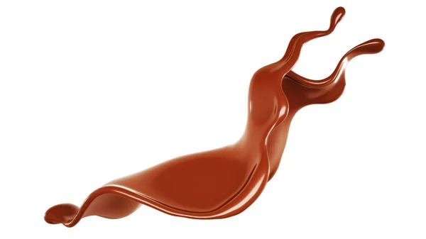 チョコレートのスプラッシュ 3Dイラスト 3Dレンダリング — ストック写真