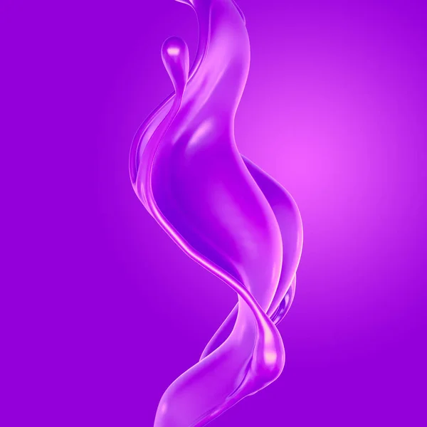 Una Spruzzata Liquido Viola Denso Illustrazione Rendering — Foto Stock