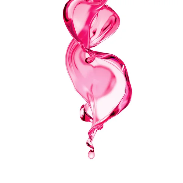 Spritzer Dicke Rosa Flüssigkeit Illustration Rendering — Stockfoto