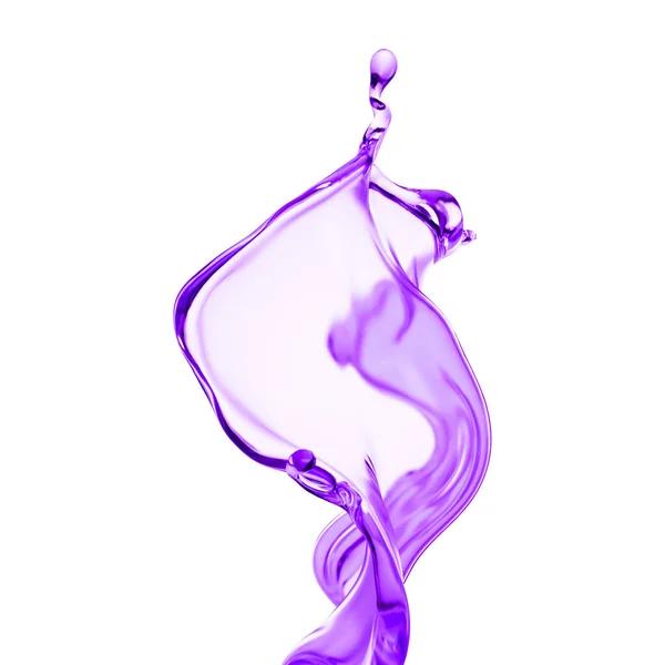 Spritzer Dicke Violette Flüssigkeit Illustration Rendering — Stockfoto