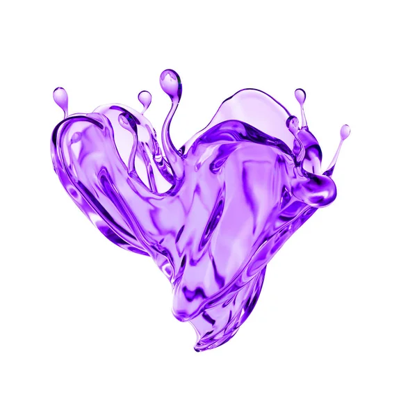 Splash Líquido Roxo Grosso Ilustração Renderização — Fotografia de Stock