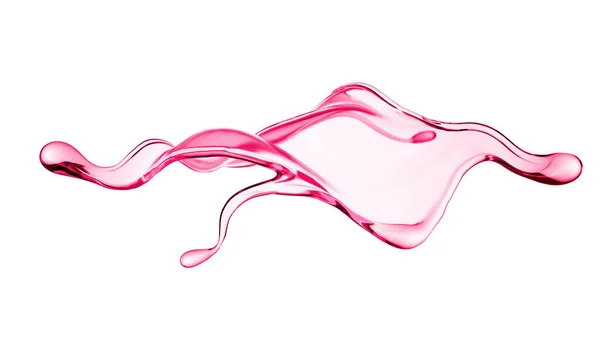 Una Spruzzata Liquido Rosa Denso Illustrazione Rendering — Foto Stock