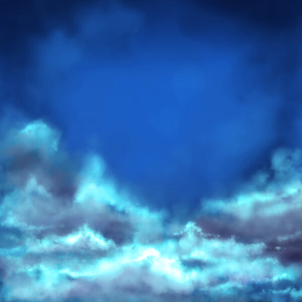 Banner with clouds and the background to insert information / text