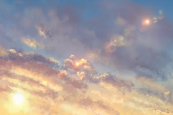 Background with clouds and sunset — Stock Photo, Image