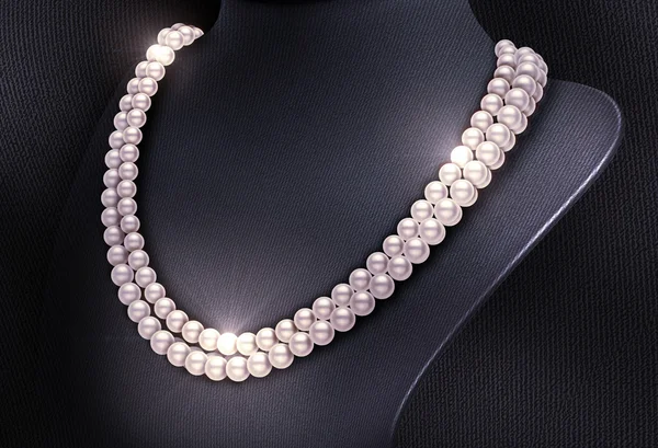 Banner con una collana di perle sul supporto — Foto Stock