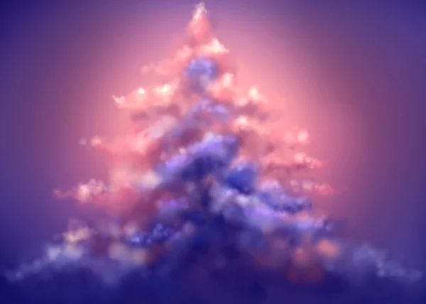 Διακοπές, Χριστούγεννα, χριστουγεννιάτικο δέντρο για το ροζ και μοβ — Φωτογραφία Αρχείου