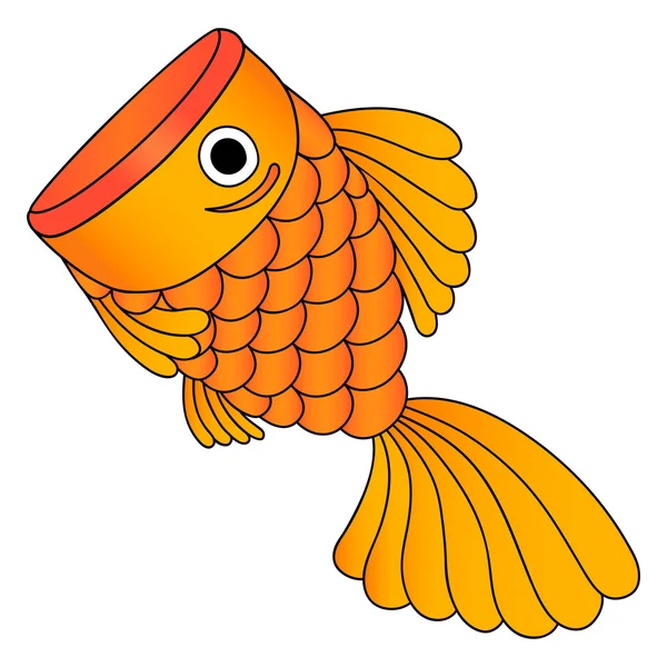 Vector of golden fish, isolated — Stock Vector