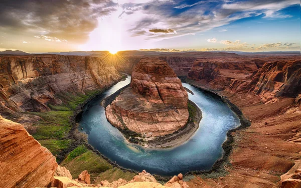 Horseshoe bend and Colorado River, Grand Canyon — Stock Photo, Image