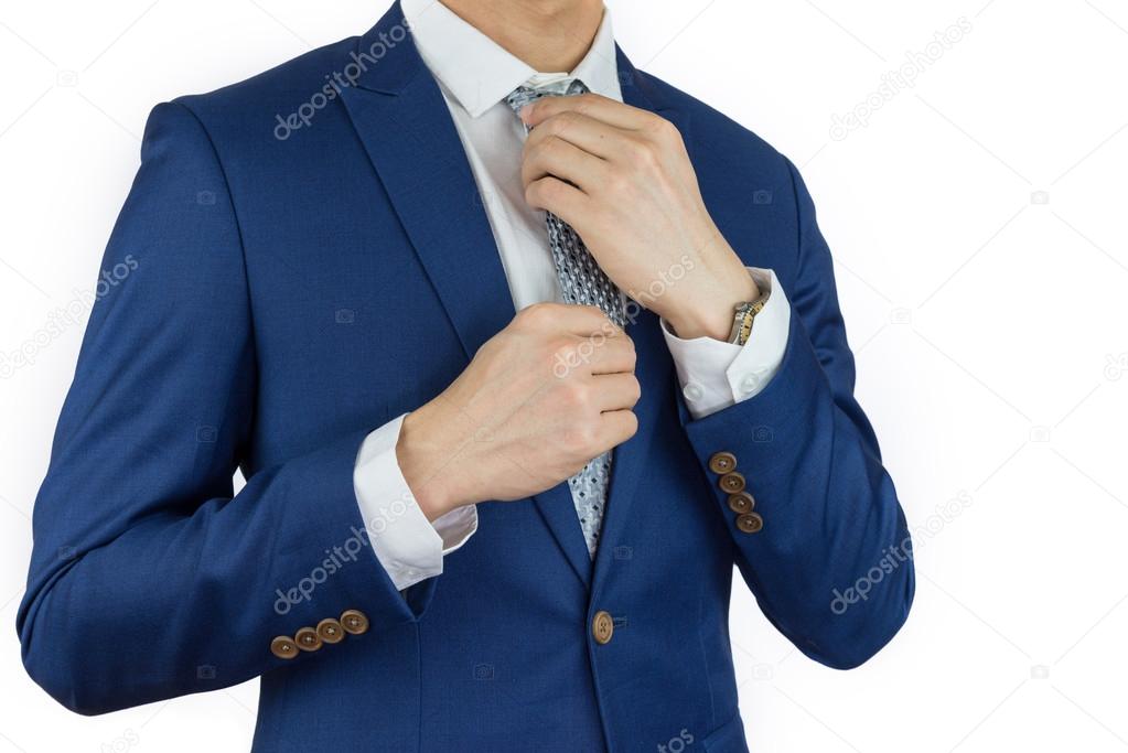 businessman dressing blue suit