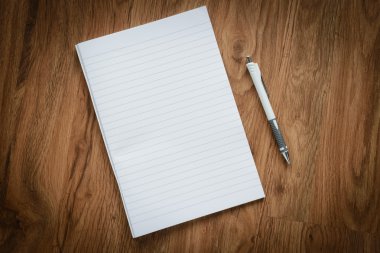 defter ve beyaz kalem, iş kavramı boş sayfa