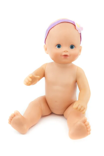 Nagi baby doll, izolat tło — Zdjęcie stockowe
