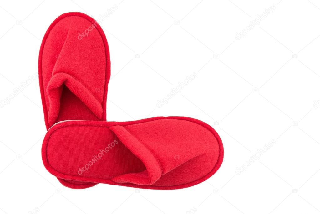 pair of indoor slippers isolate background