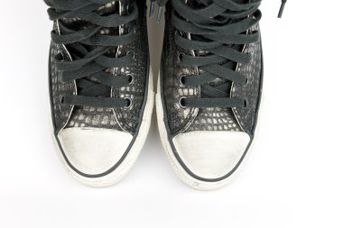 siyah vintage ayakkabılar timsah deri, çizme