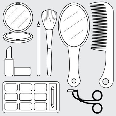 Kozmetik Aksesuarları, vektör simgesi