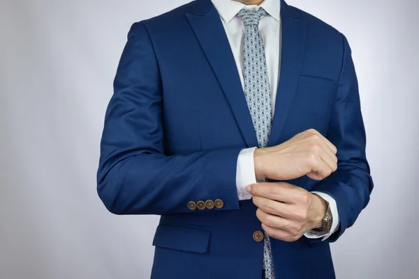 Uomo d'affari vestire vestito blu — Foto Stock