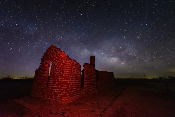 Milky way at Fort Griffin, Texas USA — Stock Photo, Image