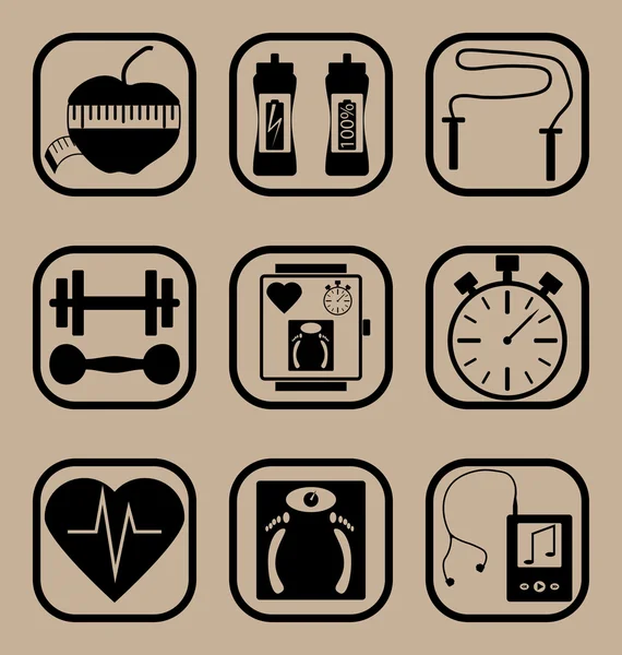 Conjunto de iconos Fitness — Vector de stock