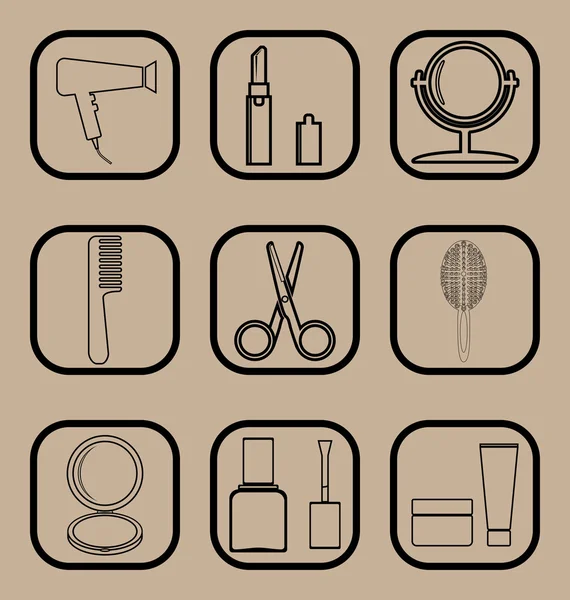 Beauty Line Icons gesetzt — Stockvektor