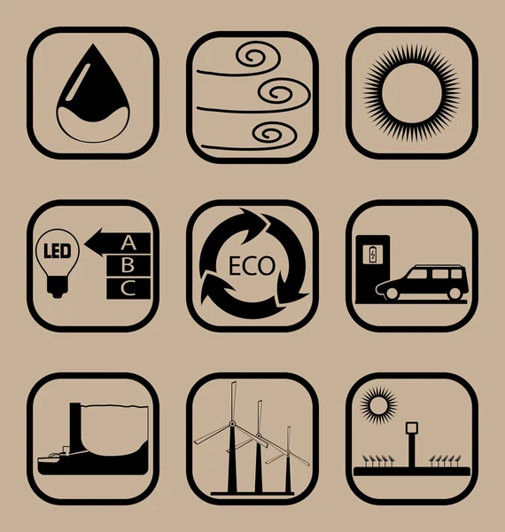 Ekoloji basit simge seti