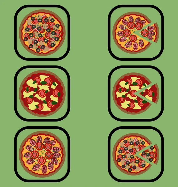 Pizza icons set — Stock Vector