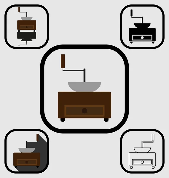 Kahve değirmeni Icons set