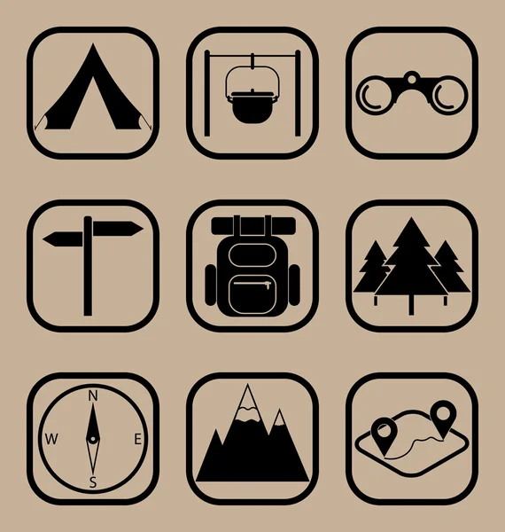Hiking Icons set