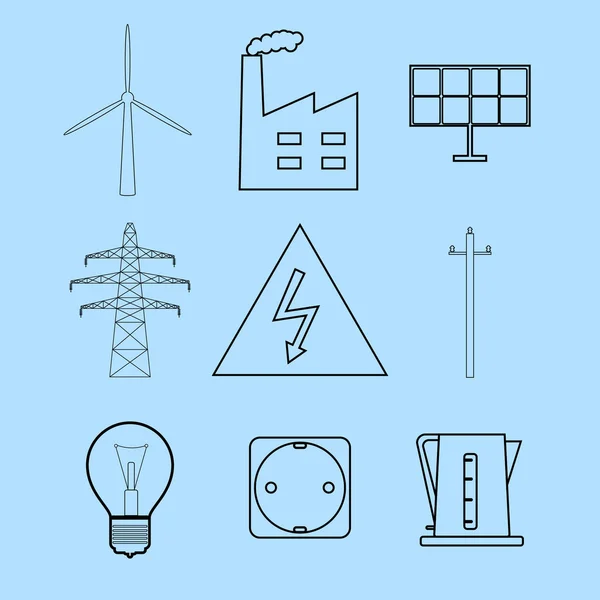 Elektrik ve enerji Icons set