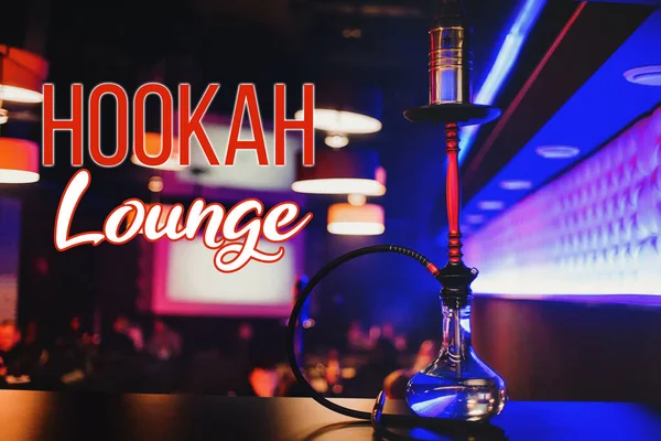 Beautiful hookah on the table in the interior of the restaurant — Stock Photo, Image