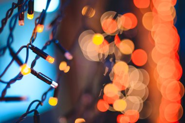 ışıkları Noel çelenk tatil