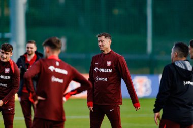 Robert Lewandowski seen during Official press conference and  training of Polish National team before game against New Zealand (Maciej Rogowski/Ball Raw Images)