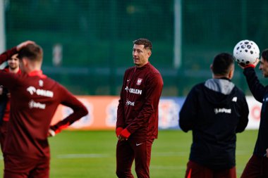 Robert Lewandowski seen during Official press conference and  training of Polish National team before game against New Zealand (Maciej Rogowski/Ball Raw Images)