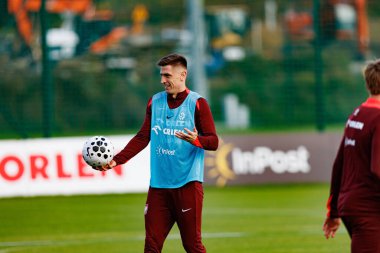 Krzysztof Piatek seen during Official press conference and  training of Polish National team before game against New Zealand (Maciej Rogowski/Ball Raw Images)
