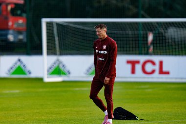Robert Lewandowski seen during Official press conference and  training of Polish National team before game against New Zealand (Maciej Rogowski/Ball Raw Images)