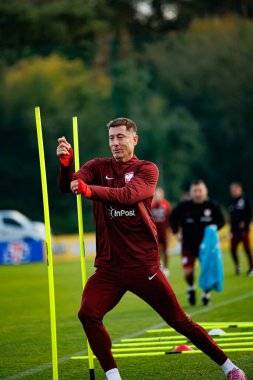 Robert Lewandowski seen during Official press conference and  training of Polish National team before game against New Zealand (Maciej Rogowski/Ball Raw Images)