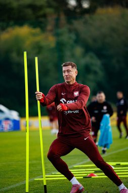 Robert Lewandowski seen during Official press conference and  training of Polish National team before game against New Zealand (Maciej Rogowski/Ball Raw Images)