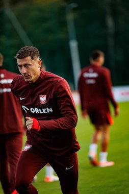 Robert Lewandowski seen during Official press conference and  training of Polish National team before game against New Zealand (Maciej Rogowski/Ball Raw Images)