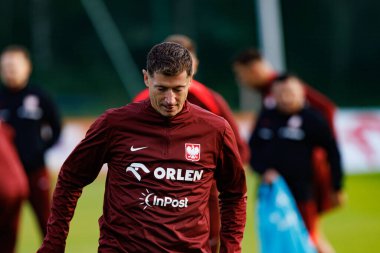 Robert Lewandowski seen during Official press conference and  training of Polish National team before game against New Zealand (Maciej Rogowski/Ball Raw Images)