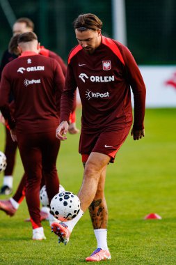 Przemyslaw Wisniewski seen during Official press conference and  training of Polish National team before game against New Zealand (Maciej Rogowski/Ball Raw Images)