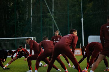 Robert Lewandowski seen during Official press conference and  training of Polish National team before game against New Zealand (Maciej Rogowski/Ball Raw Images)